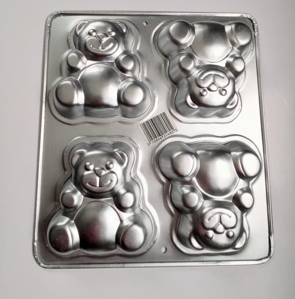Vintage Wilton 1-2-3 Little Bears 4 Mold Cake Baking Pan 1991 Cake Decorating
